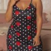 Lovely Casual Print Black Plus Size Mini Dress 3