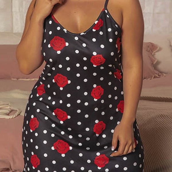 Lovely Casual Print Black Plus Size Mini Dress 2