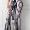 Lovely Chic Striped Blue Pants 3