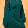 Lovely Chic Patchwork Green Plus Size  Mini Dress 3