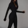 Lovely Casual Skinny Black One-piece Jumpsuit 3