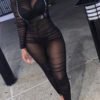 Lovely Chic See-through Black One-piece Jumpsuit 3