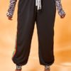 Lovely Casual Patchwork Black Plus Size Pants 3