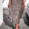 Lovely Casual Zebra Stripe Mid Calf Skirt 3