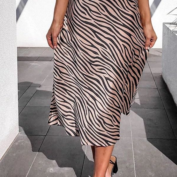 Lovely Casual Zebra Stripe Mid Calf Skirt 2