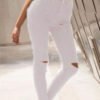 Lovely Casual Broken Hole White Pants 3