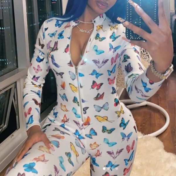 Lovely Stylish Print White One-piece Jumpsuit 2