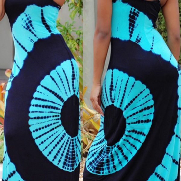 Lovely Casual Print Blue Maxi Dress 2