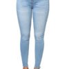 Lovely Casual Button Skinny Baby Blue Jeans 3