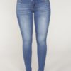 Lovely Casual Button Skinny Blue Jeans 3