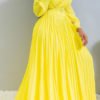 Lovely Casual V Neck Yellow Maxi Dress 3
