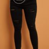 Lovely Casual Hollow-out Black Jeans 3