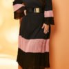 Lovely Casual Patchwork Black Ankle Length Plus Size Dress 3