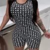 Lovely Leisure Print Black One-piece Romper 3