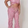 Lovely Trendy Striped Red Plus Size One-piece Jumpsuit 3