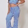 Lovely Trendy Striped Blue Plus Size One-piece Jumpsuit 3