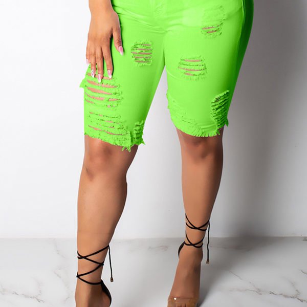 Lovely Chic Hollow-out Green Shorts 2