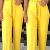 Lovely Leisure Loose Yellow Pants 3