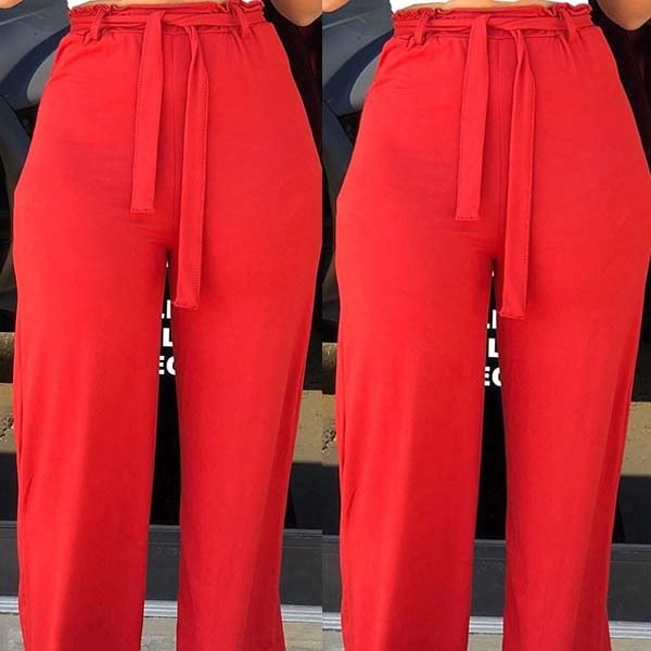 Lovely Leisure Loose Red Pants 2