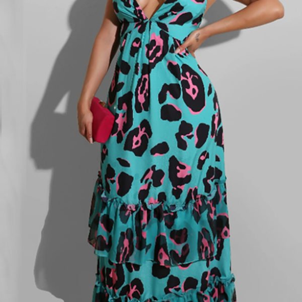 Lovely Bohemian Print Blue Maxi Dress 2
