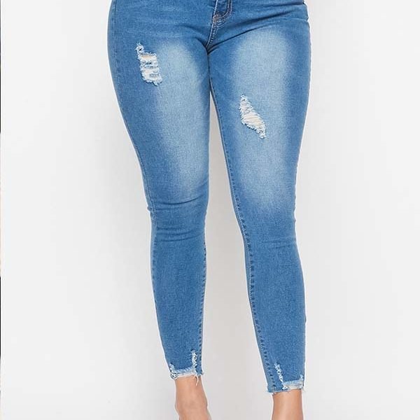 Lovely Casual Skinny Blue Jeans 2