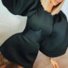 Lovely Sexy Patchwork Black Mini Dress 3