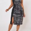 Lovely Sexy Patchwork Black Knee Length Dress 3