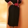 Lovely Leisure Patchwork Black Ankle Length Plus Size Dress 3