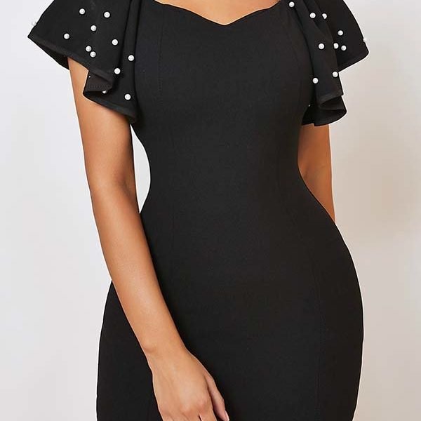 Lovely Sweet Flounce Design Black Mini Dress 2