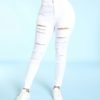 Lovely Trendy Broken Holes White Pants 3