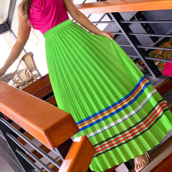 Lovely Casual Print Green Skirt 2