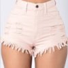 Lovely Trendy Tassel Design Pink Shorts 3