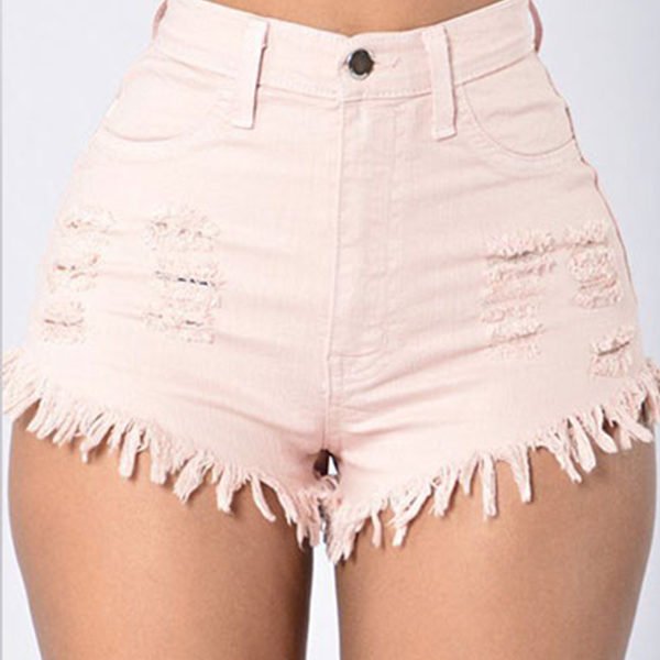 Lovely Trendy Tassel Design Pink Shorts 2