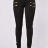 Lovely Leisure Zipper Design Black Pants 3