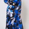 Lovely Casual Print Blue Ankle Length Plus Size Dress 3