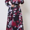 Lovely Casual Print Red Ankle Length Plus Size Dress 3