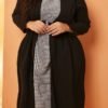 Lovely Casual Patchwork Black Mid Calf Plus Size Dress 3