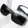 Lovely Chic Rhinestone Decorative Black Sunglasses 3