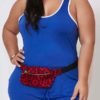 Lovely Sportswear Basic Blue Plus Size One-piece Romper 3