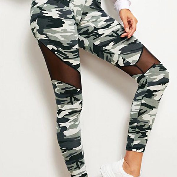 Lovely Sportswear Camo Print Army Green Plus Size Pants 2