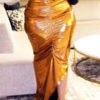 Lovely Trendy Asymmetrical Yellow Plus Size Skirt 3