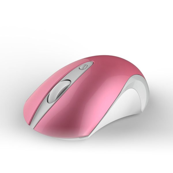 Silent Wireless Mouse 2.4G Ergonomic 1600DPI Optical Computer Mouse with USB Receiver for PC Laptop Glossy Pink 2