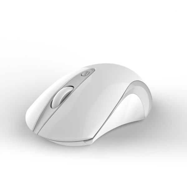 Silent Wireless Mouse 2.4G Ergonomic 1600DPI Optical Computer Mouse with USB Receiver for PC Laptop Glossy white 2