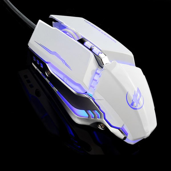 Warwolf T9 Professional Wired Gaming Mouse 8 Button Optical USB Computer Mouse Silent Mouse - White 2