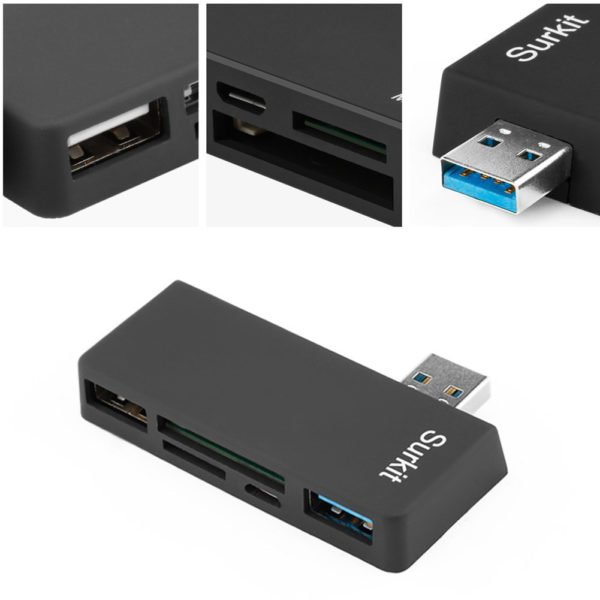 For Microsoft Surface Pro 3/4 High Speed USB 3.0 Transport and USB 2.0 for Mouse or Keyboard with SD(HC) Card Slot 2