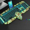 V200 Cool Multicolor Backlit Wired Mechanical Hand Feeling Gaming Keyboard Mouse Suit 0.9 Camouflage 3