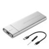 USB3.1 Type-C to M.2 M Key NVMe SSD Box Solid State Drive Housing Case 10Gbps High Speed Hard Drive Disk Enclosure Silver 3