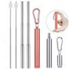 Reusable Straws Portable Stainless Steel Metal Telescopic Collapsible Drinking Straw 3