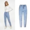 Light blue plus size women women jeans boyfriend 3