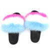 China wholesale furry slippers mommy and me outfits shoes set for mother daughter matching dress real fox fur raccoon fur slides 3